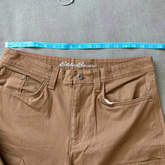 Eddie Bauer Mountain Ops Flex Pants 33×32 Tan Canvas Work Utility GORPCORE - Picture 6 of 9